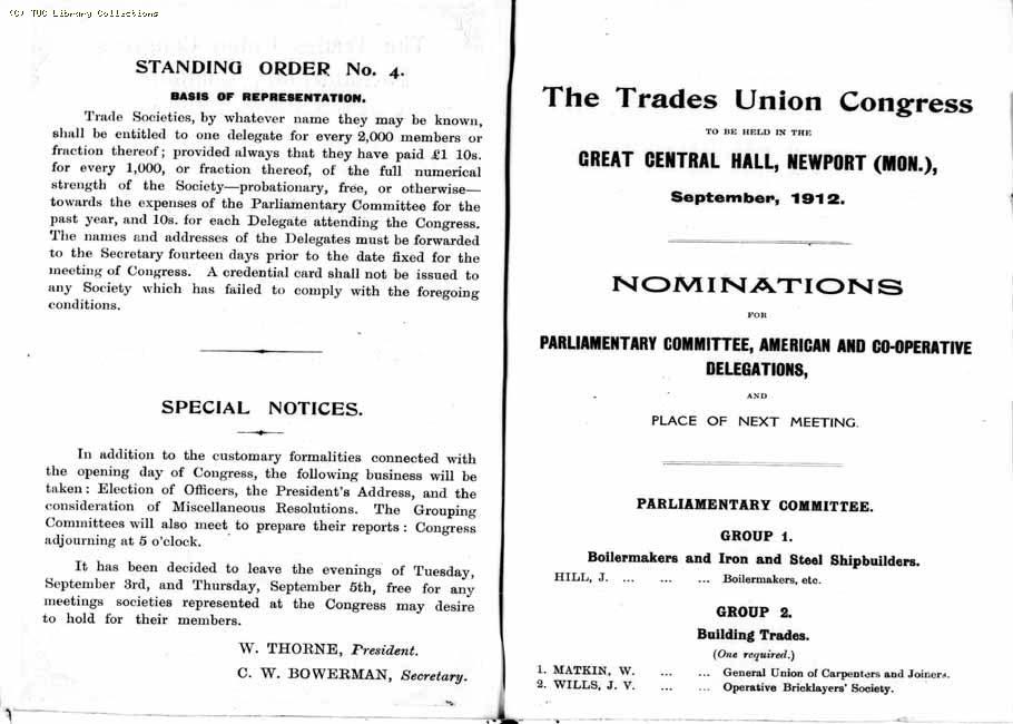 TUC Report, 1912