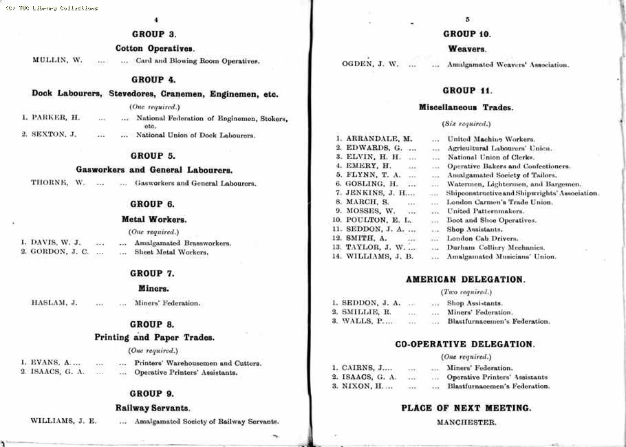 TUC Report, 1912