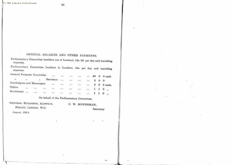 TUC Report, 1912