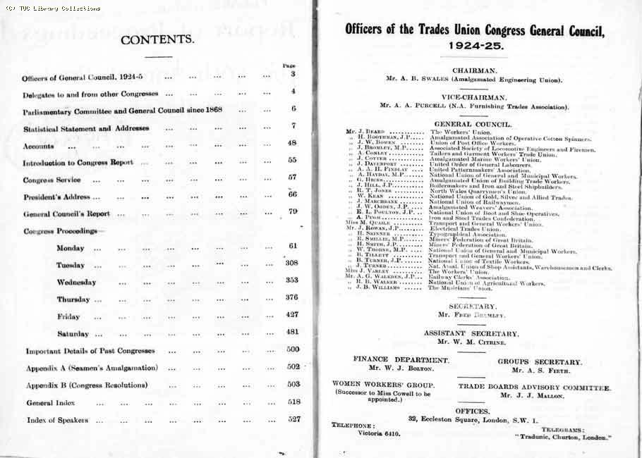 TUC Report, 1924