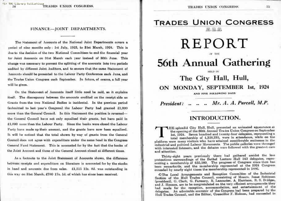 TUC Report, 1924