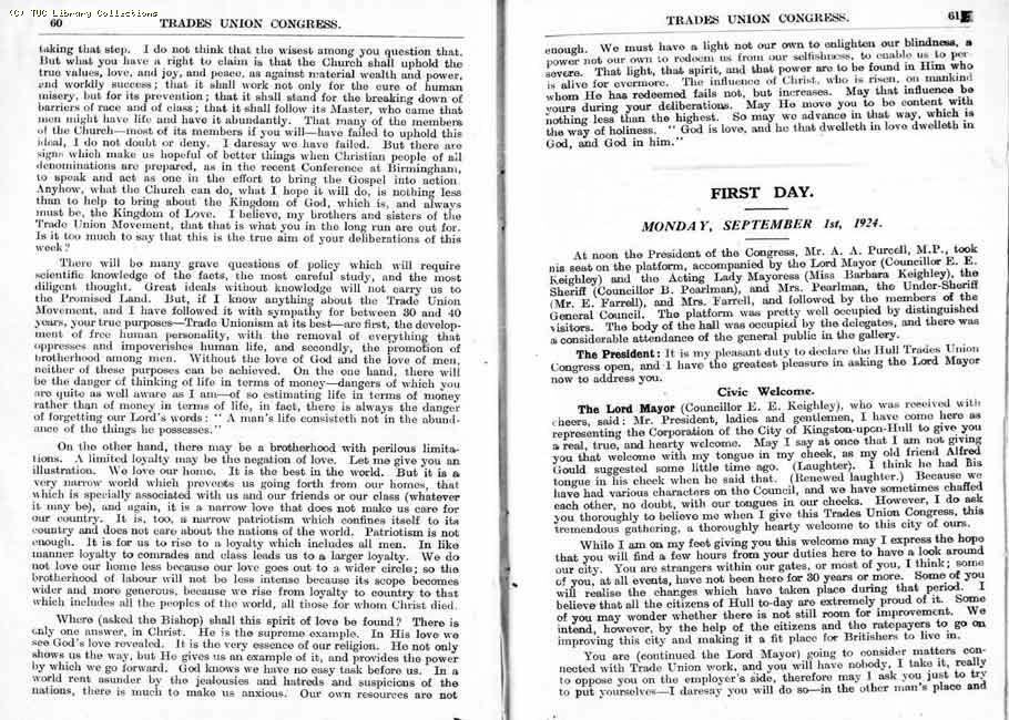 TUC Report, 1924
