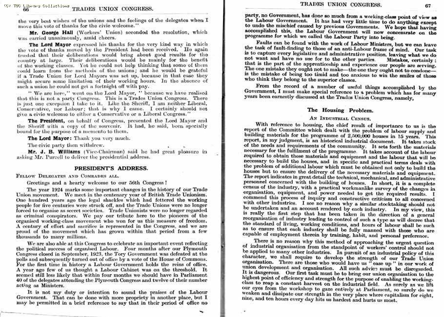 TUC Report, 1924