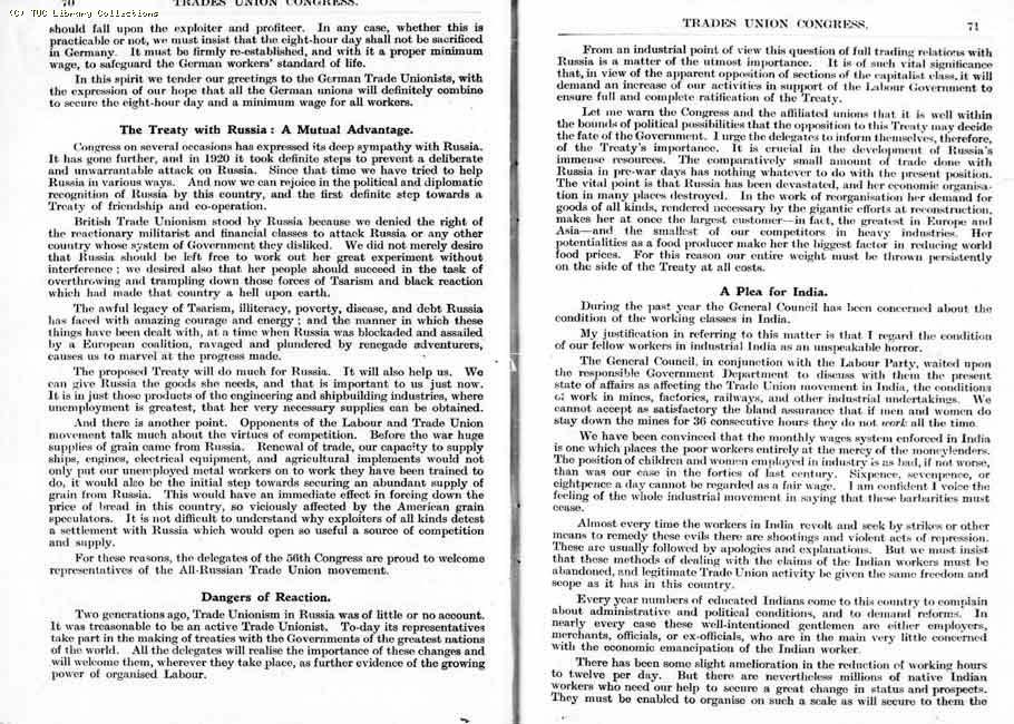 TUC Report, 1924