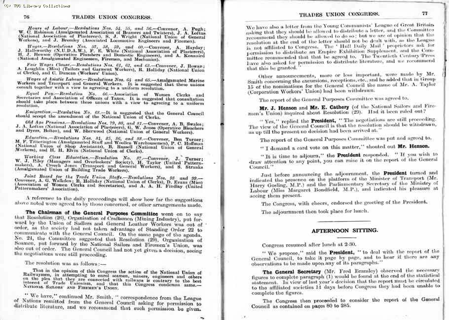 TUC Report, 1924
