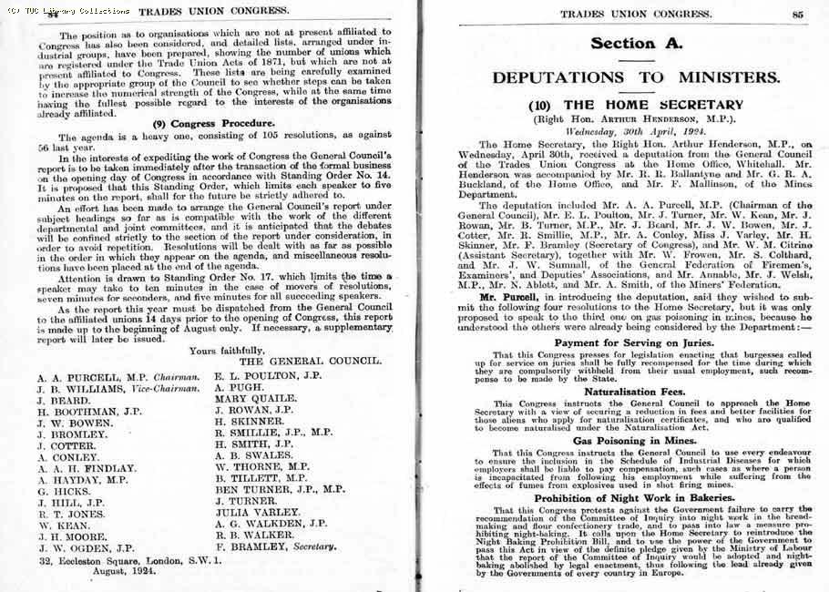 TUC Report, 1924