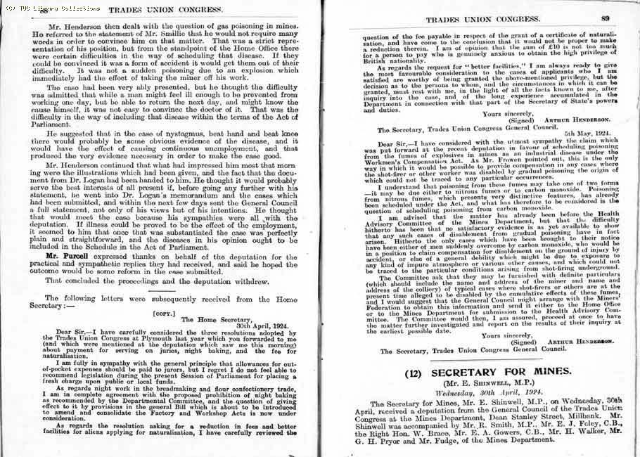TUC Report, 1924