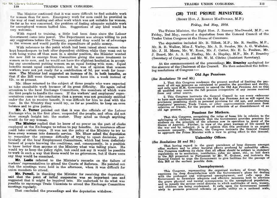 TUC Report, 1924