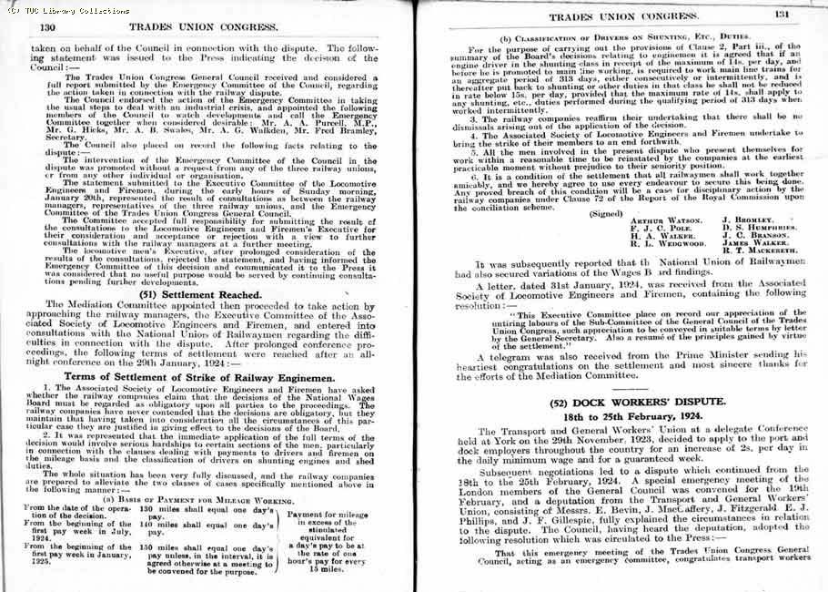 TUC Report, 1924