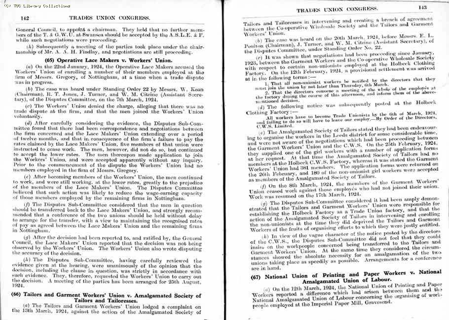 TUC Report, 1924