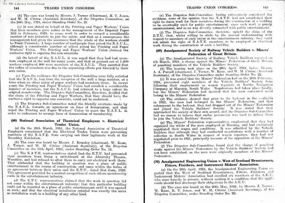 TUC Report, 1924