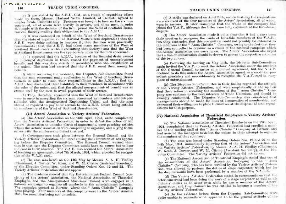 TUC Report, 1924