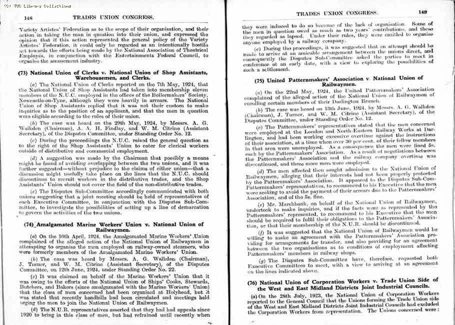 TUC Report, 1924