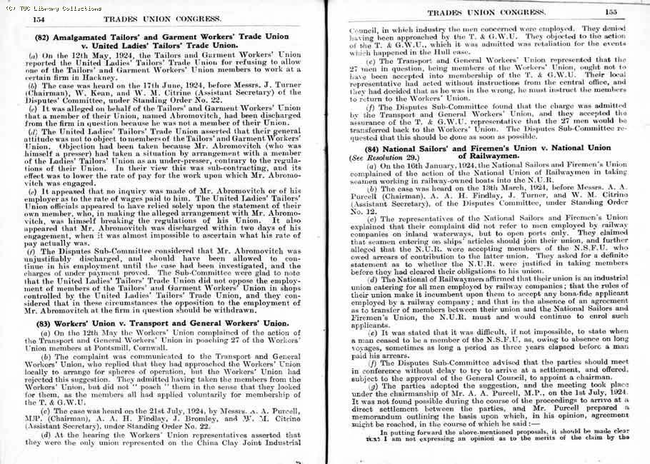 TUC Report, 1924