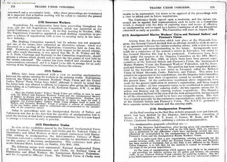TUC Report, 1924