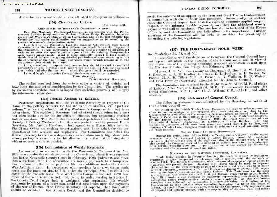 TUC Report, 1924