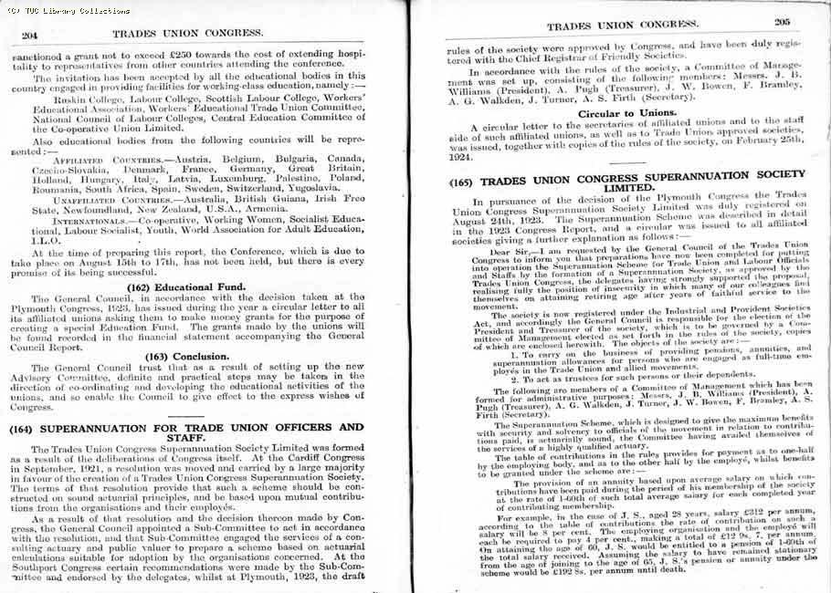 TUC Report, 1924