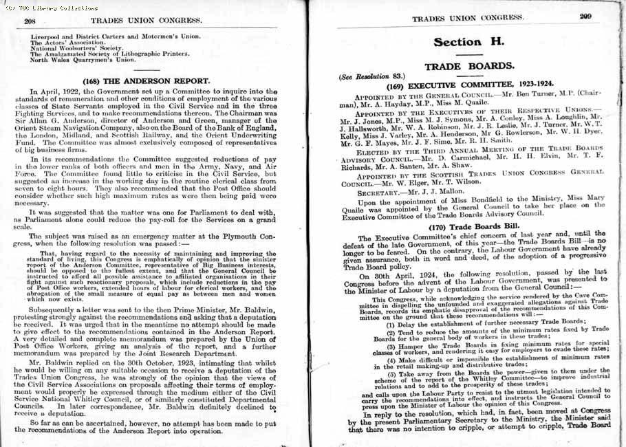 TUC Report, 1924