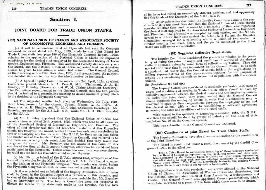 TUC Report, 1924