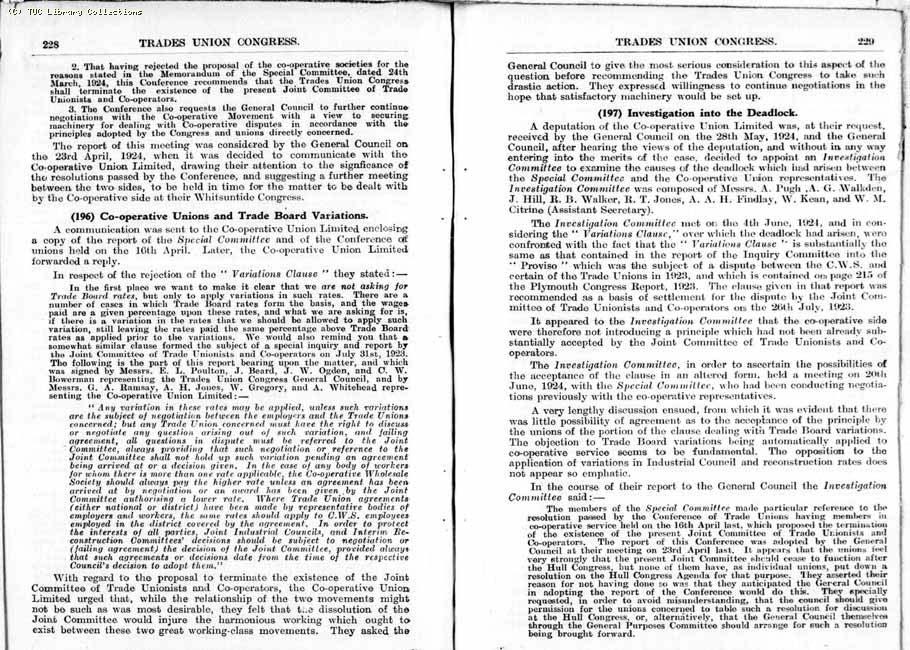 TUC Report, 1924