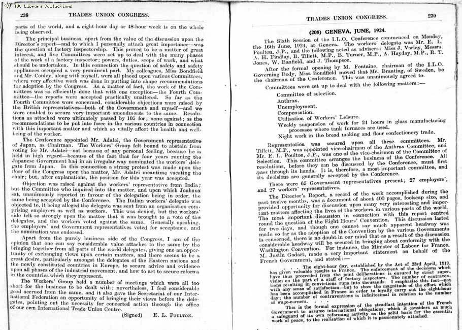 TUC Report, 1924