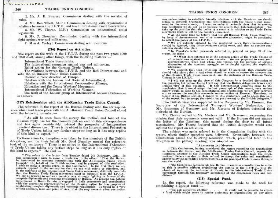 TUC Report, 1924
