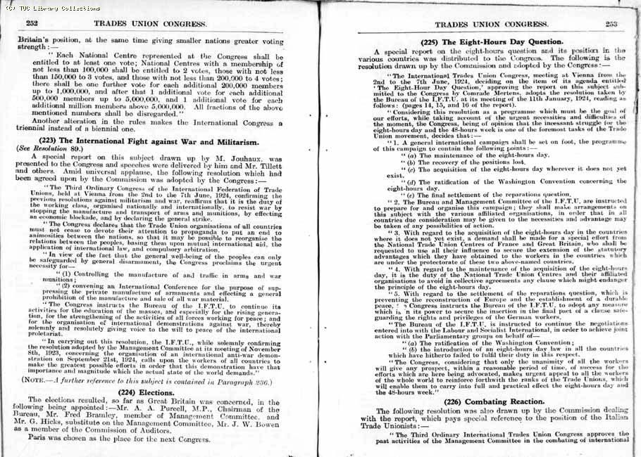 TUC Report, 1924