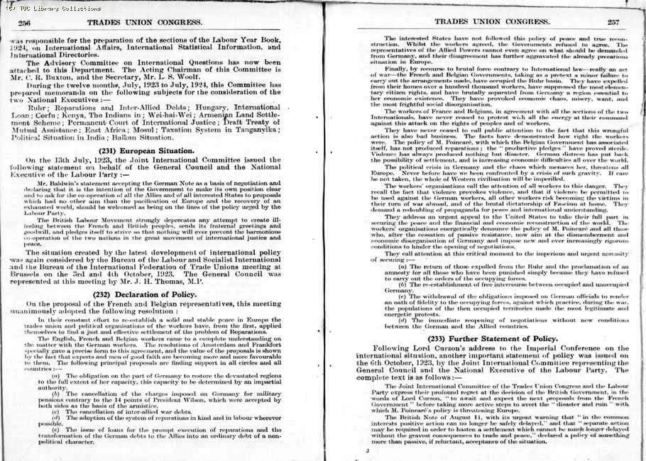TUC Report, 1924