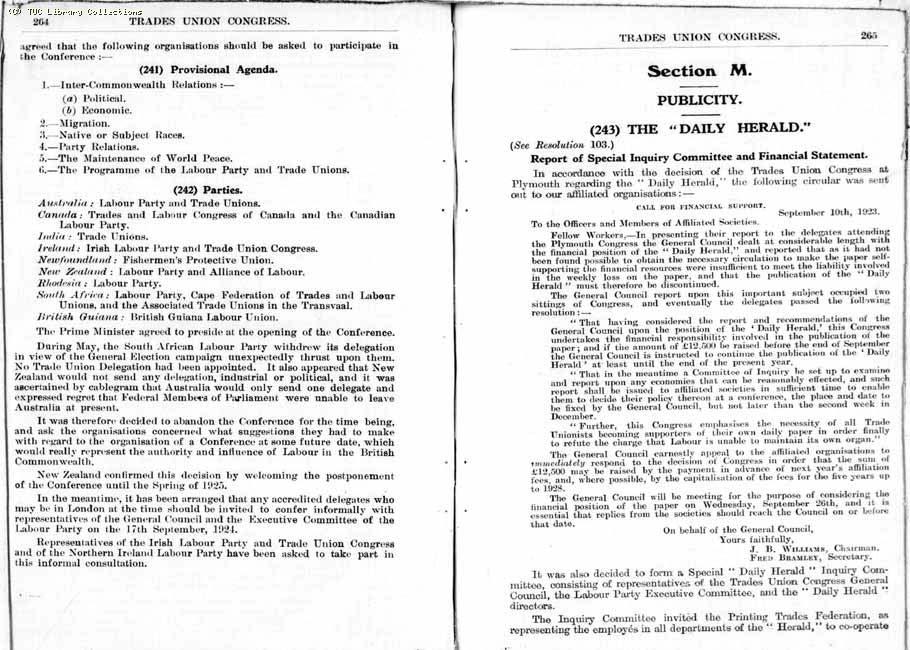 TUC Report, 1924