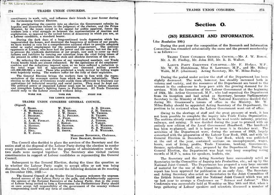 TUC Report, 1924