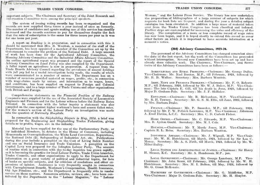 TUC Report, 1924