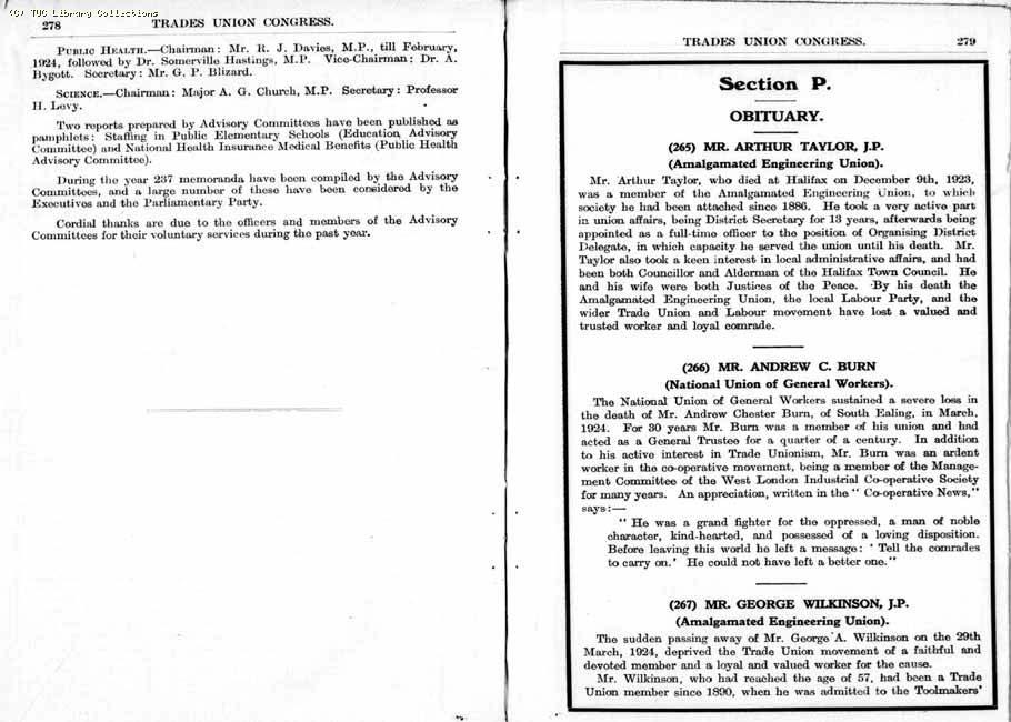 TUC Report, 1924
