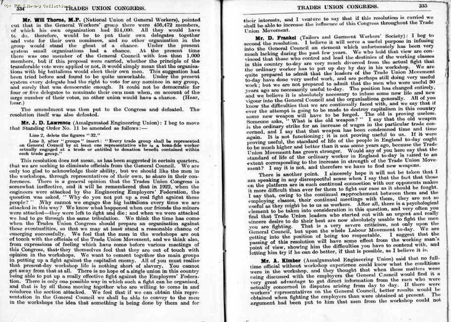TUC Report, 1924