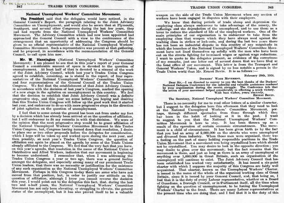 TUC Report, 1924