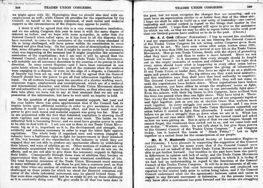TUC Report, 1924