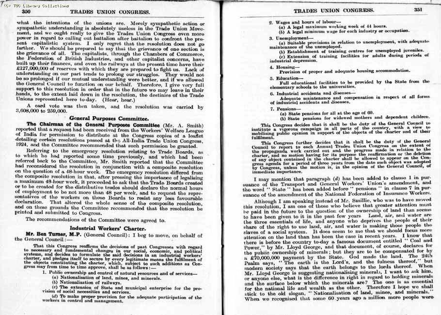 TUC Report, 1924