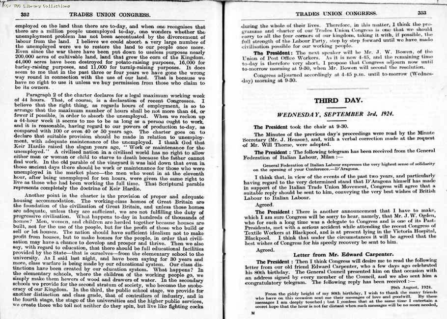 TUC Report, 1924