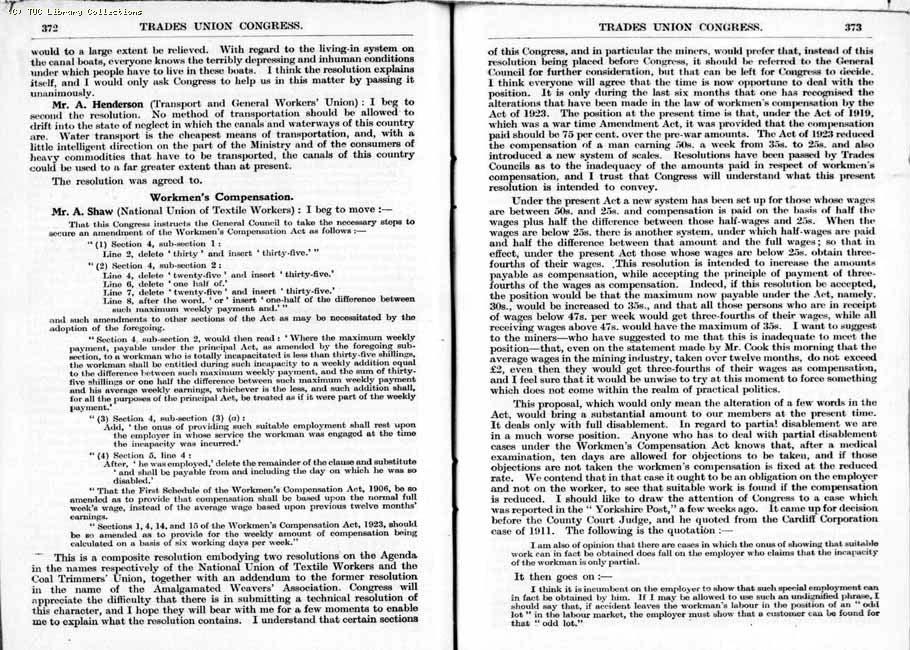 TUC Report, 1924
