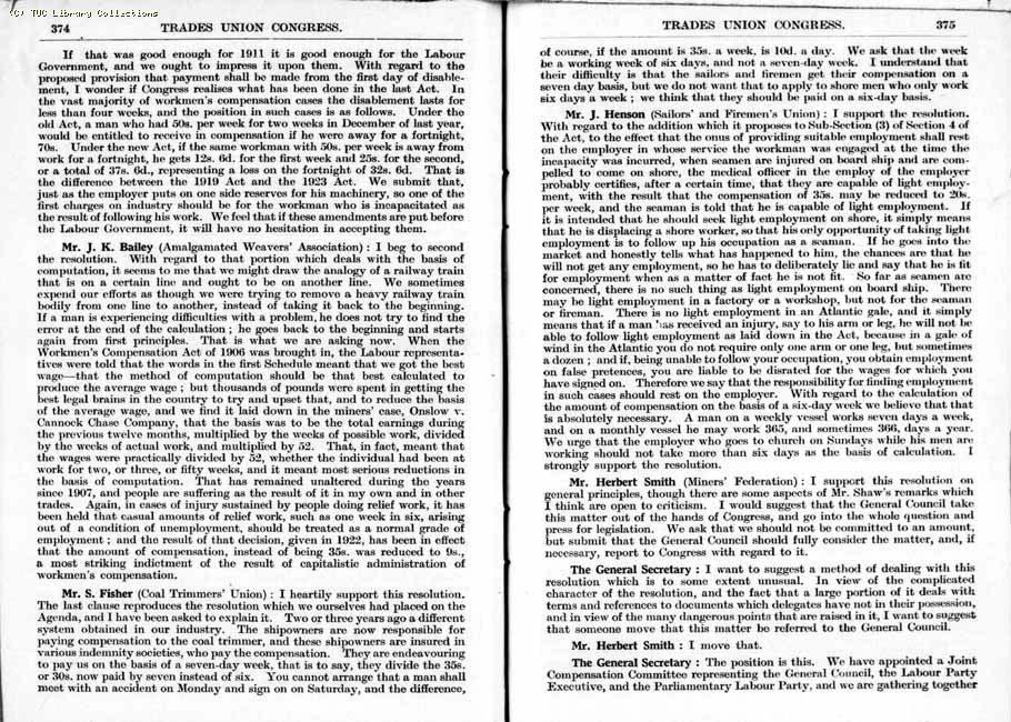 TUC Report, 1924