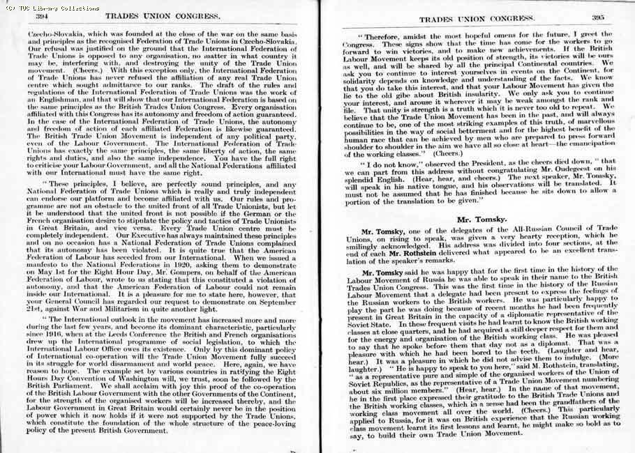 TUC Report, 1924