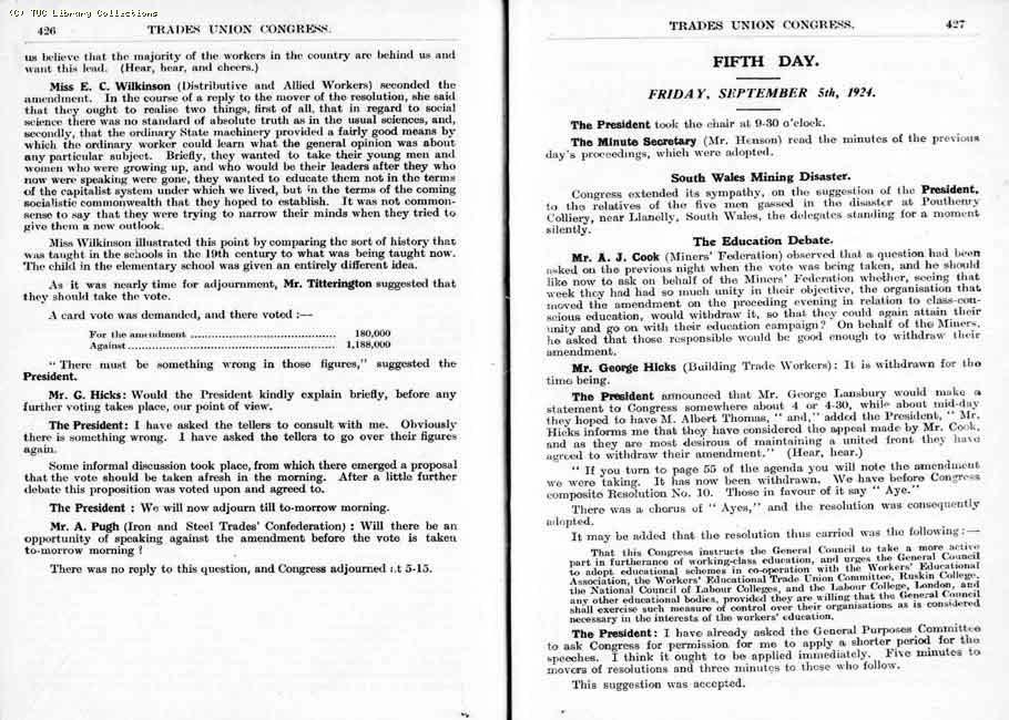 TUC Report, 1924