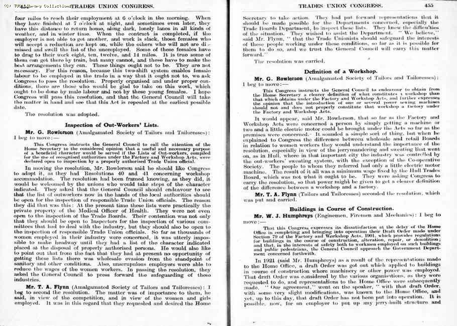 TUC Report, 1924