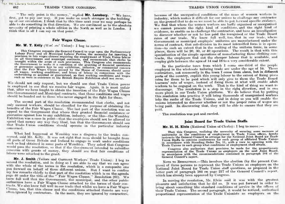 TUC Report, 1924