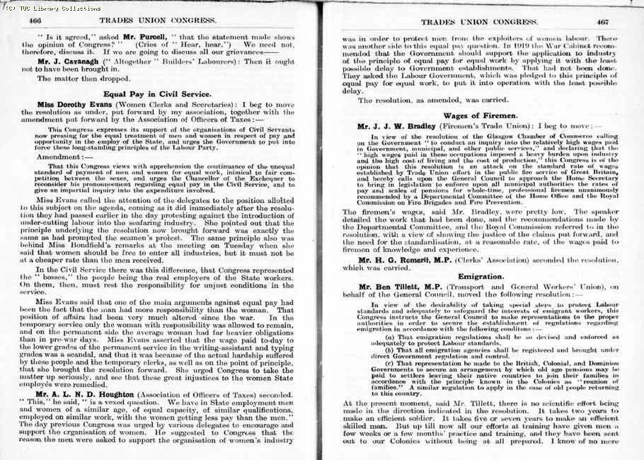 TUC Report, 1924