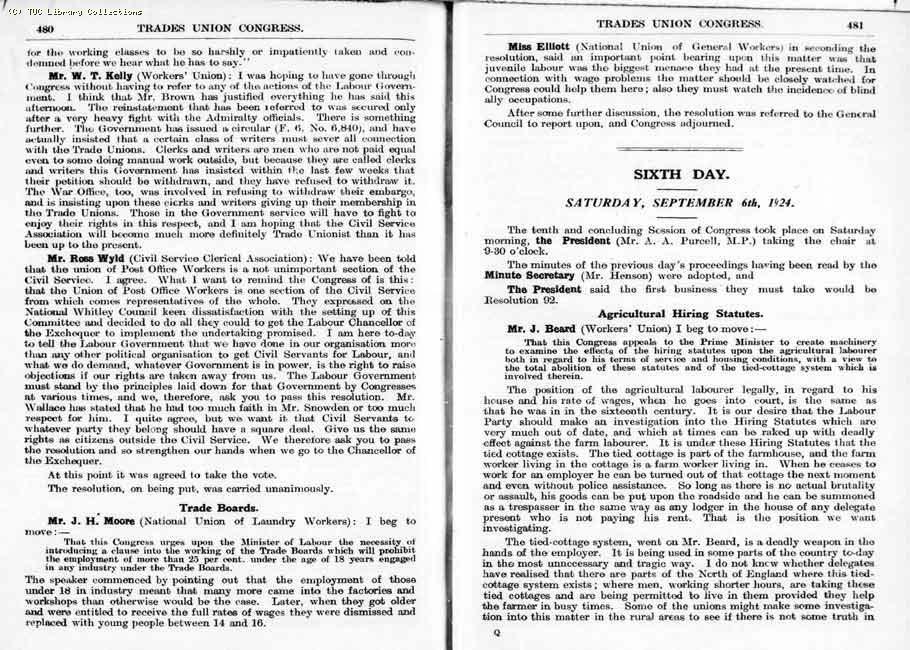 TUC Report, 1924