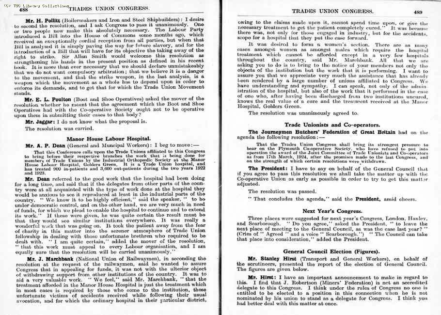 TUC Report, 1924