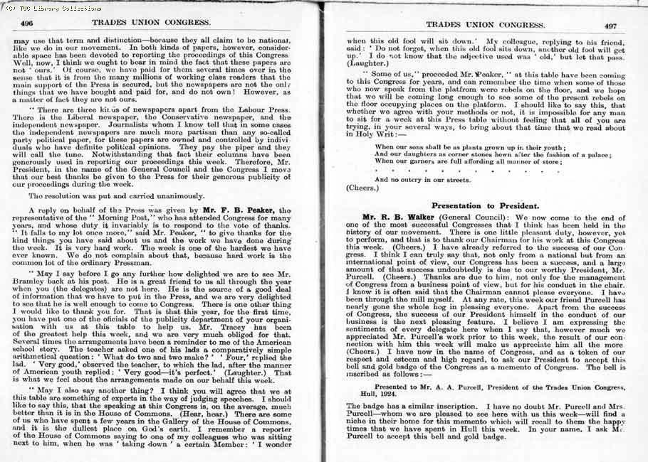 TUC Report, 1924