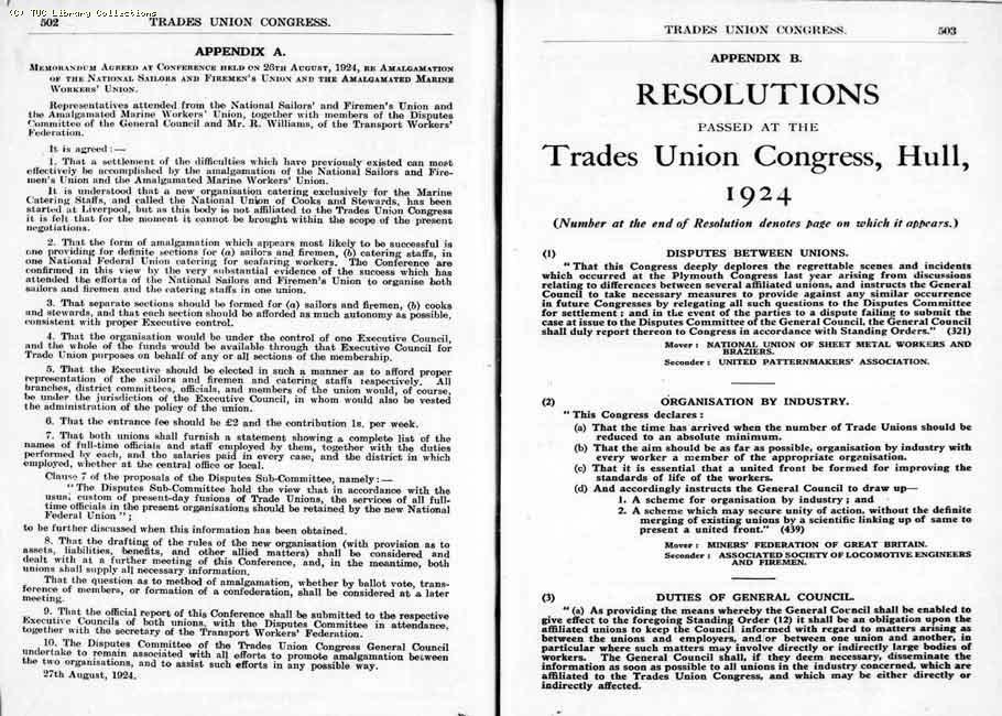 TUC Report, 1924