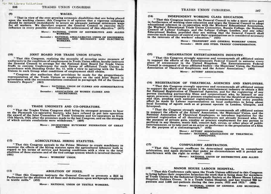 TUC Report, 1924