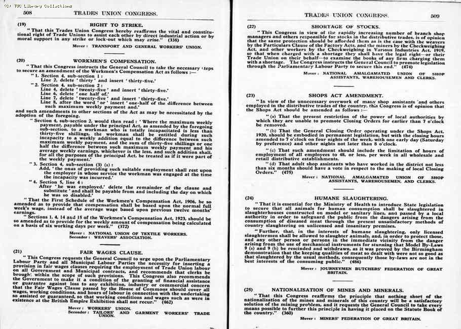 TUC Report, 1924
